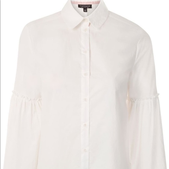 Topshop Flute Sleeve Button Down Shirt - Picture 3 of 6